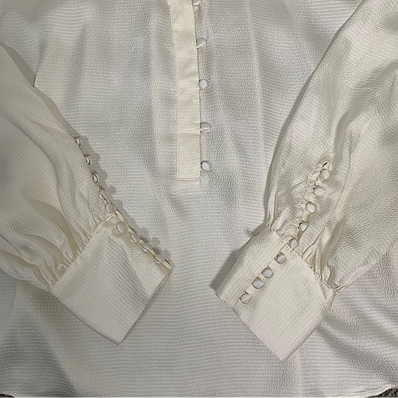 Rye Grass women’s Ivory color free flow Blouse top Size L - Picture 3 of 11
